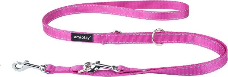 

Поводок Amiplay Reflective регулируемый 6 in 1 (S, розовый)