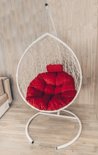 

Подвесное кресло Craftmebel Кокон Капля Стандарт (белый/красный)