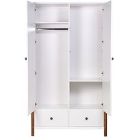Шкаф распашной Polini Kids Simple двухсекционный с ящиками 0002770.165 (белый/дуб крафт)