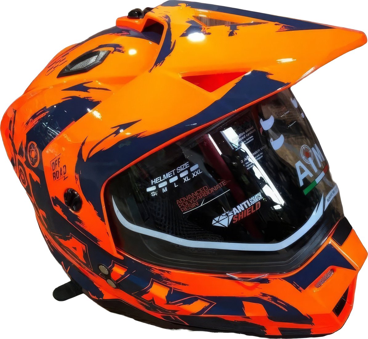 

Мотошлем AIM JK802Y 802Y-015-YM (Y/M, оранжевый/синий)