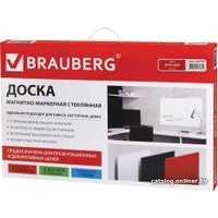 Магнитно-маркерная доска BRAUBERG стеклянная 40x60 см (красный)