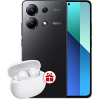 Смартфон Xiaomi Redmi Note 13 6GB/128GB с NFC международная версия (полуночный черный) и Xiaomi Redmi Buds 4 Active (белый) по акции в Витебске