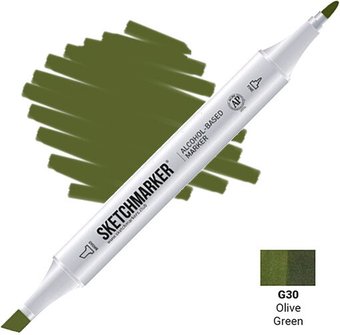 Sketchmarker Двусторонний G30 SM-G30 (зеленый оливковый)
