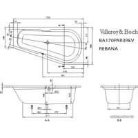 Ванна Villeroy & Boch Rebana Right (BA170PAR3REV) 170x90