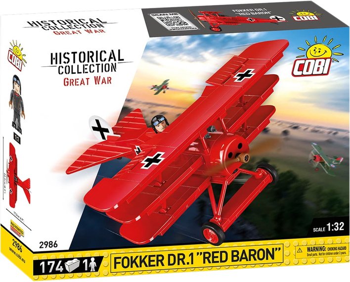 

Конструктор Cobi World War I 2986 Fokker Dr.1 Red Baron