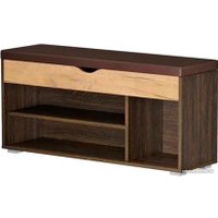 Банкетка Кимер Харис Тип 3 (дуб венге/дуб крафт золотой/кожзам коричневый)