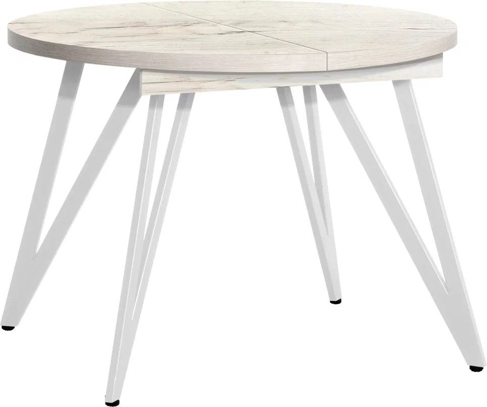 

Кухонный стол Millwood Женева 3 D раздвижной D110-150x110x75 (дуб белый Craft/металл белый)