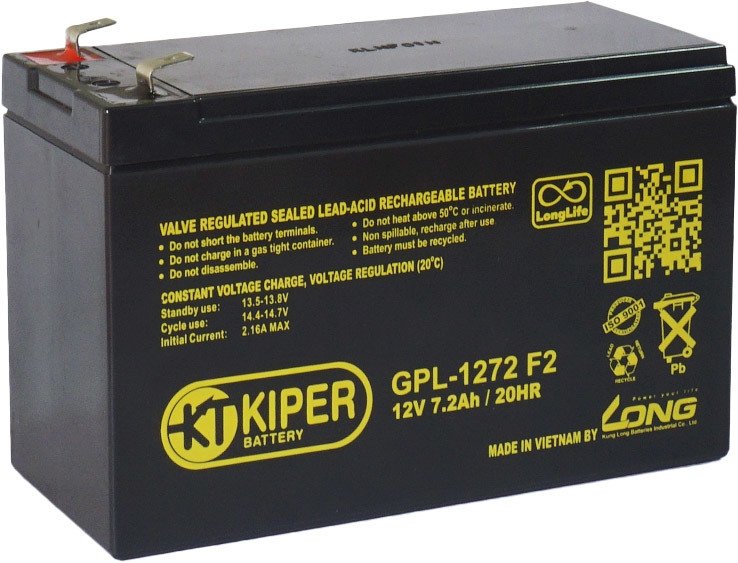 

Аккумулятор для ИБП Kiper GPL-1272 F2 (12В/7.2 А·ч)