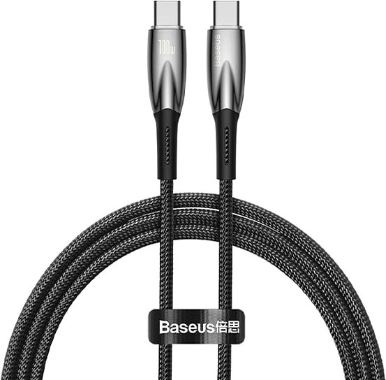 

Кабель Baseus Glimmer Series Fast Charging Data Cable USB Type-C - Type-C 100W CADH000701 (1 м, черный)