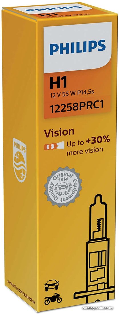 Галогенная лампа Philips H1 Vision +30% 1шт
