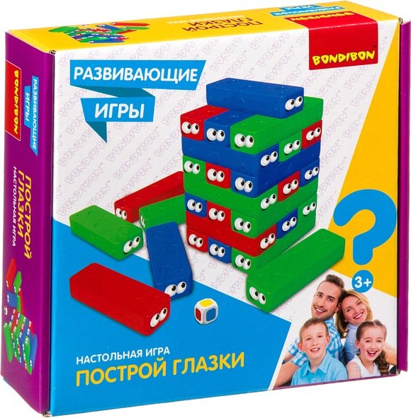 

Настольная игра Bondibon Построй глазки 30 блоков ВВ4151