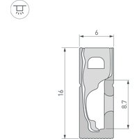 Силиконовый профиль Arlight WPH-Flex-0616-Side-S9-5M Black 045788
