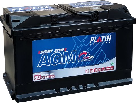 

Автомобильный аккумулятор Platin AGM 800A R+ (80 А·ч)