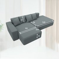 Угловой диван Лига диванов Лига-079 левый 129813L (рогожка амур 07 серый)