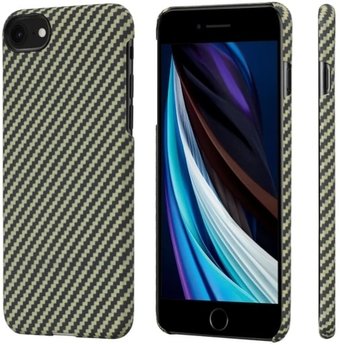 Чехол для телефона Pitaka MagEZ для iPhone SE 2020 (twill, черный/желтый)