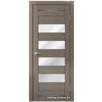 Межкомнатная дверь MDF-Techno Dominika 106 40x200 (дуб каменно-серый, стекло лакобель черный)