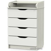 Детский комод Атон Мебель Сириус Wood 604 ПВХ (с шариковыми направляющими, белый премиум)