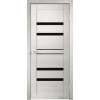 Межкомнатная дверь Velldoris Linea 6 60x200 (дуб белый поперечный, лакобель черный)