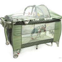 Манеж-кровать ForKiddy Arena lux 2020 (оливковый с пингвинчиками)