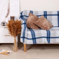 Плед Casa Conforte London 170x200 6155426 (клетка синий/серый)