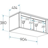 Полка Mio Tesoro Сага навесная 2 секции (белый/ясень)