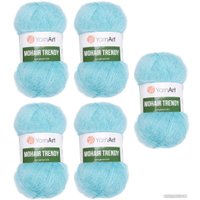 Набор пряжи для вязания Yarnart Mohair Trendy 142 (бирюзовый, 5 шт)