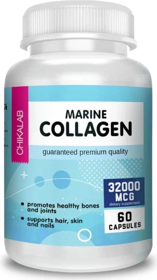 Комплекс Chikalab Морской коллаген/Marine Collagen I-III тип (60 капсул)