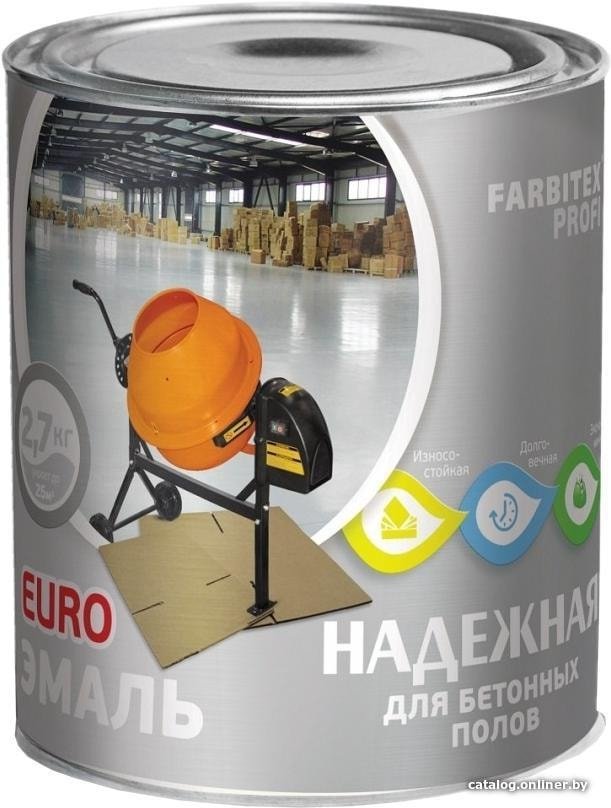 Эмаль Farbitex Профи Для бетонных полов алкидно-уретановая 2.7 кг (белый)