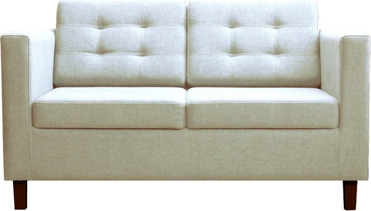 

Диван Brioli Дилли клетка Д двухместный (рогожка, J1 кремовый/темные ножки)