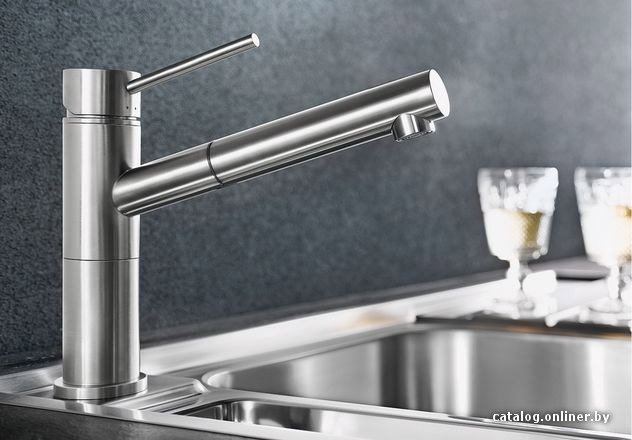 Смеситель Blanco Alta-S Compact 517182 (стальной)
