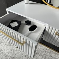 Консольный стол Shtabe Gross 6111 (RAL 9003/белый/золото/ручка золото)