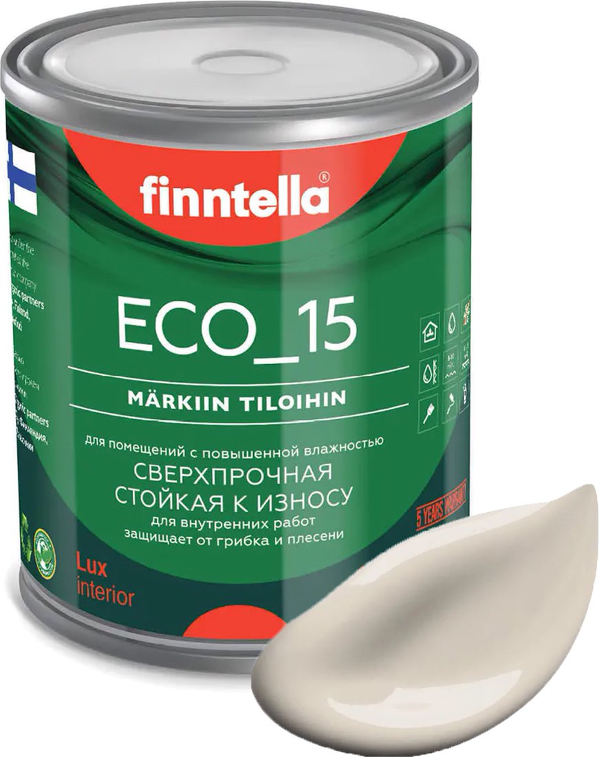 

Краска Finntella Eco 15 Ranta F-10-1-1-FL091 0.9 л (теплый бежевый)