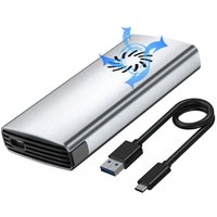 Бокс для накопителей M.2 USBTOP M.2 NVMe 9210 - USB-C/USB-A (с активным охлаждением, 10 Гбит/с, серебристый)