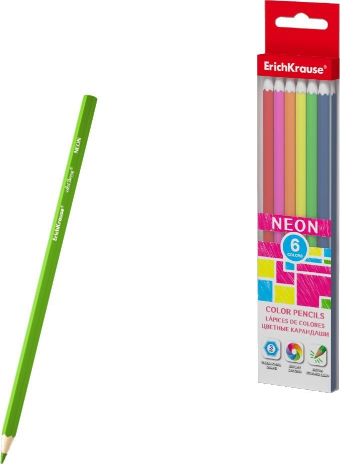 

Набор цветных карандашей Erich Krause Inspiration Neon 56077 (6цв)