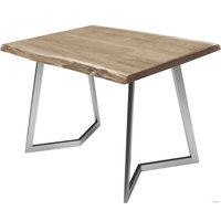 Кухонный стол Buro7 Уиллис 120 (с обзолом, дуб беленый/серебро)