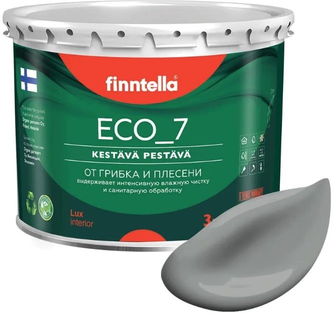 

Краска Finntella Eco 7 Tiina F-09-2-3-FL058 2.7 л (темно-серый)
