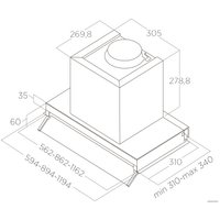 Кухонная вытяжка Elica Boxin LX/BL MAT/A/90 PRF0172167