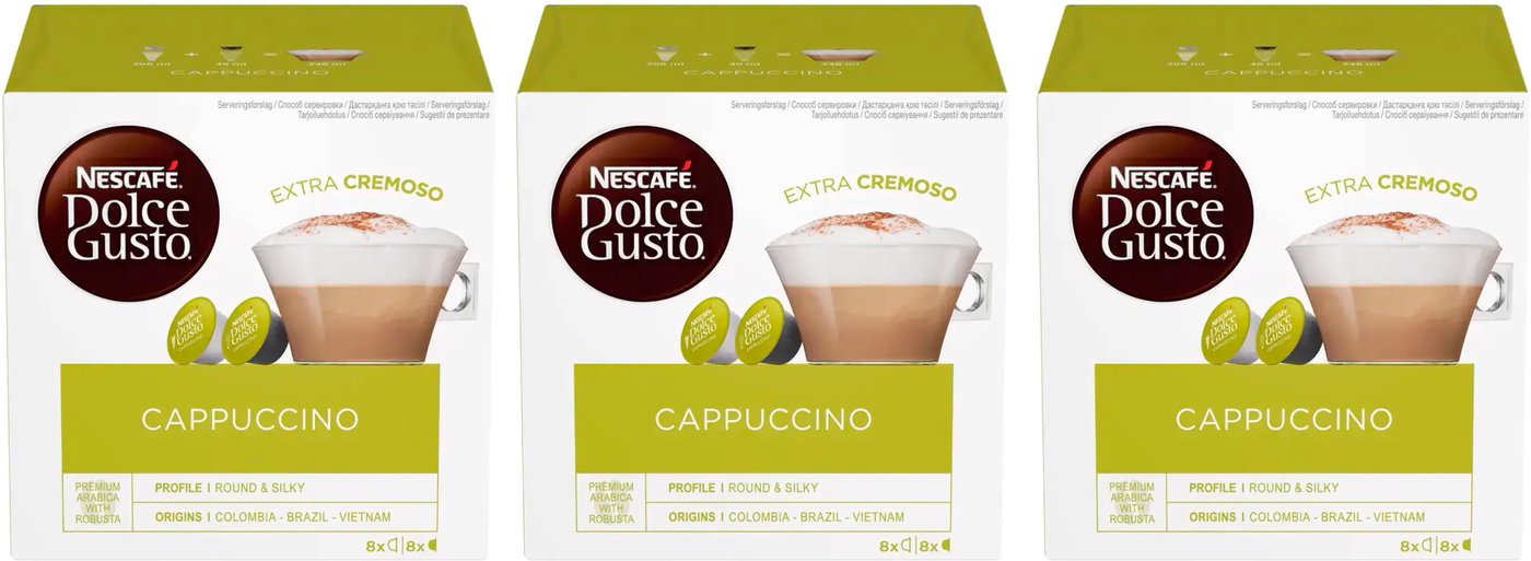 

Кофе в капсулах Nescafe Dolce Gusto Cappuccino капсульный 3x16 шт (24 порции)