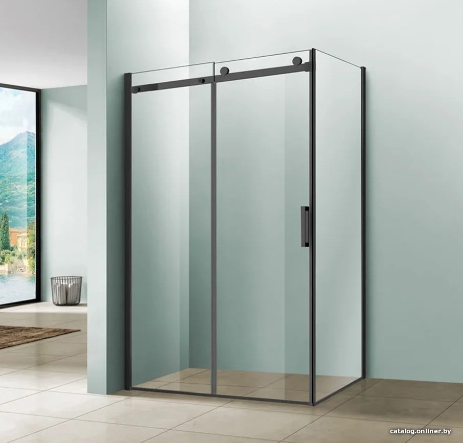 Душевой уголок Vincea Lugano VSR-1L9012CLB-1 (черный/прозрачное)