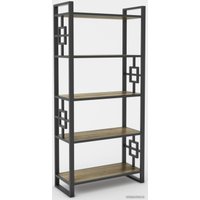 Стеллаж Hype Mebel Квадро 50x200 (черный/дуб галифакс олово)