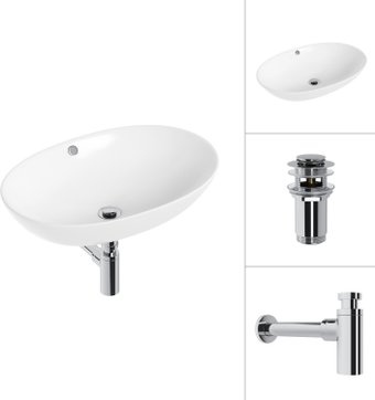 Умывальник Lauter 21709 + клапан 21190CH + сифон 21635CH (хром)