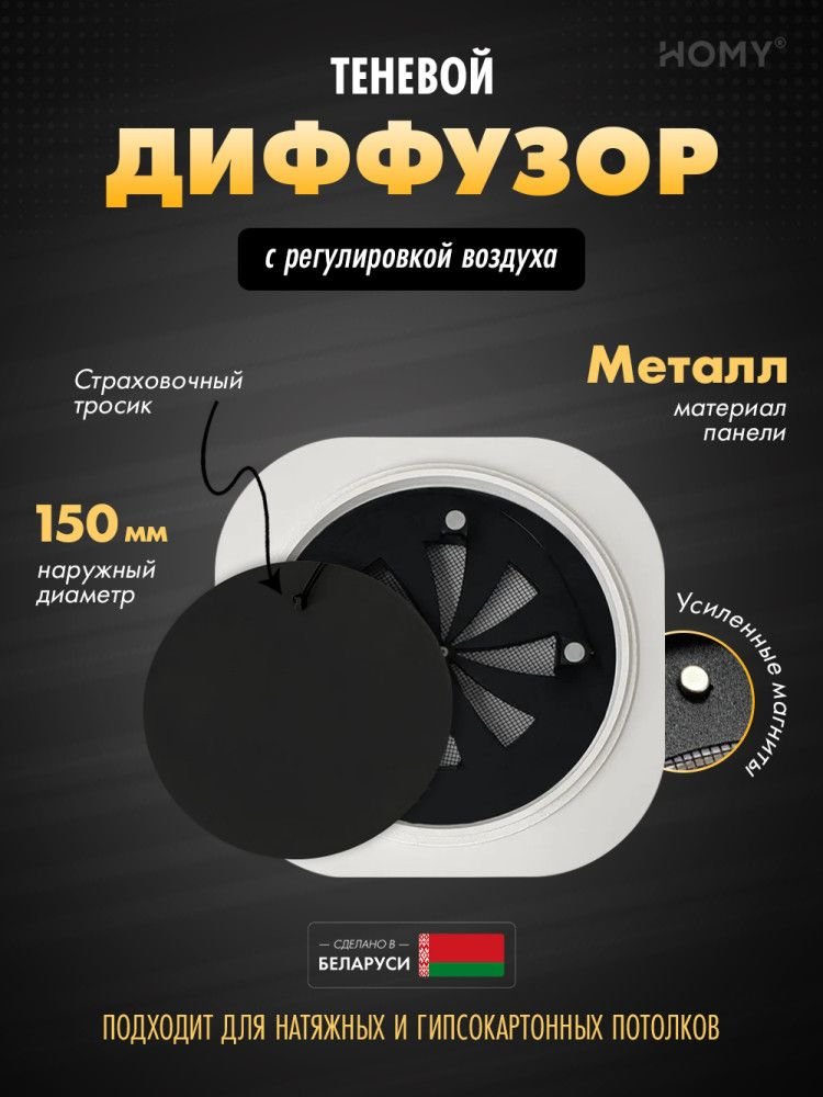 

Вентиляционная решетка HOMY AIR круглый A100BR d150 (черная)