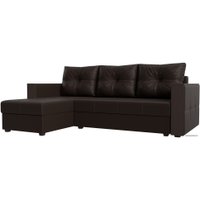Угловой диван Лига диванов Валенсия Лайт левый (экокожа, коричневый)