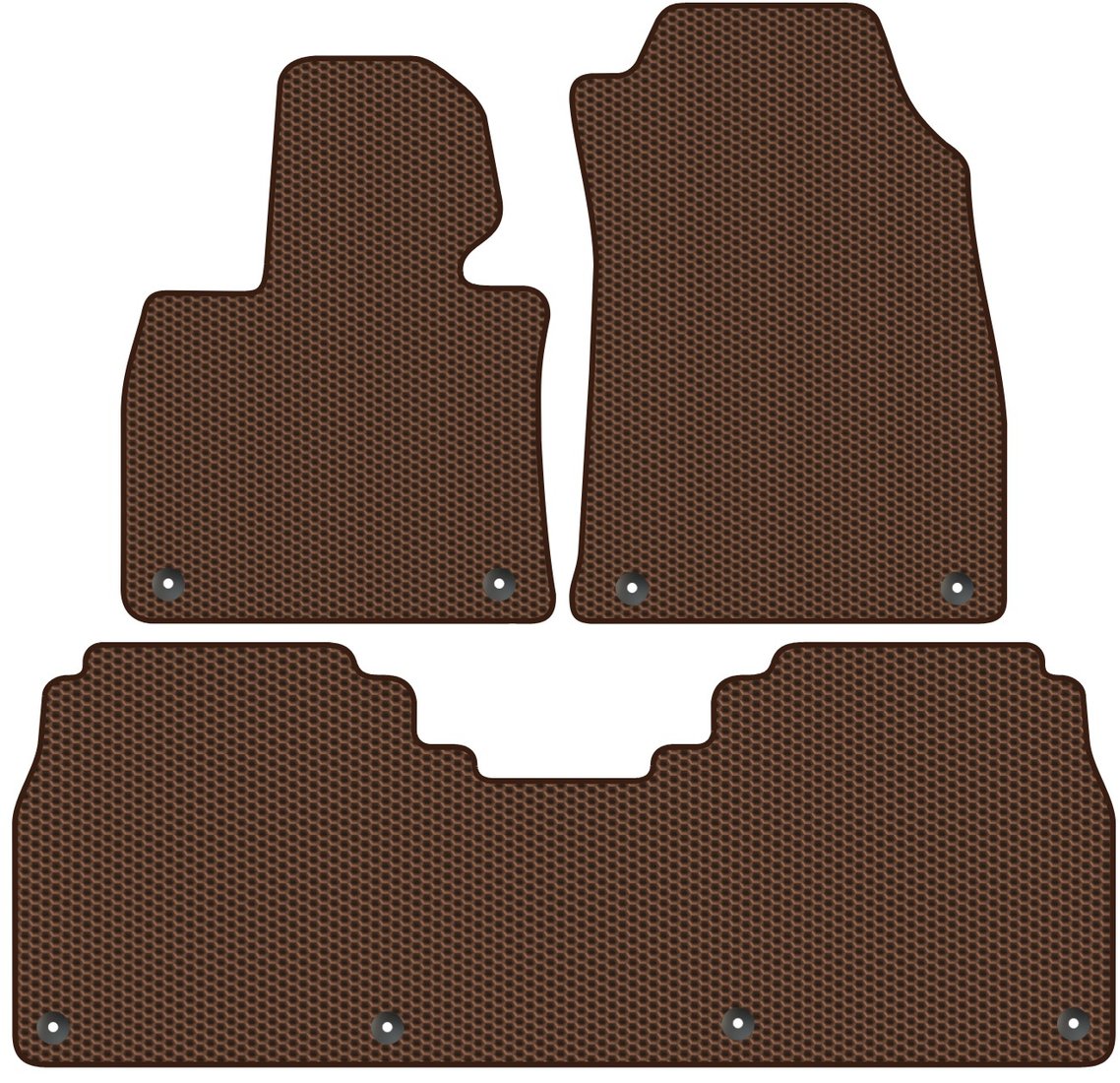 

Комплект ковриков для авто Alicosta Hongqi E-HS9 I (suv / E-HS9) 2021 - Н.В. задний цельный (коричневый, сота)