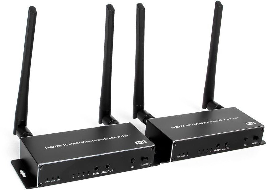 KVM переключатель USBTOP HDMI 4K по Wi-Fi на 200 метров (черный)