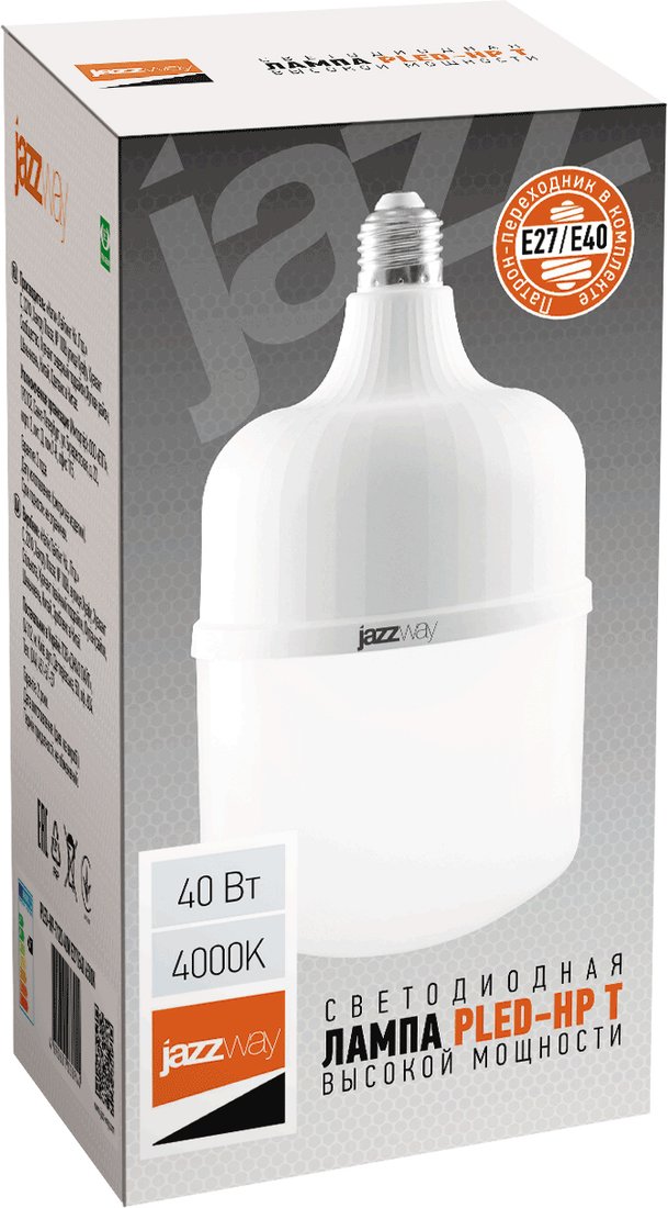 

Светодиодная лампочка JAZZway PLED-HP-T120 40w E27/E40 4000K 1038937