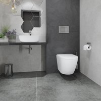 Унитаз подвесной Lauter Vortex 2110830 + GROHE Rapid SL 38772001 с кнопкой (прямоугольная, хром)