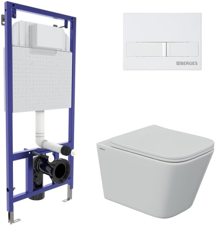 

Унитаз подвесной Berges Wasserhaus Floe S Rimless 043244 (с сиденьем)