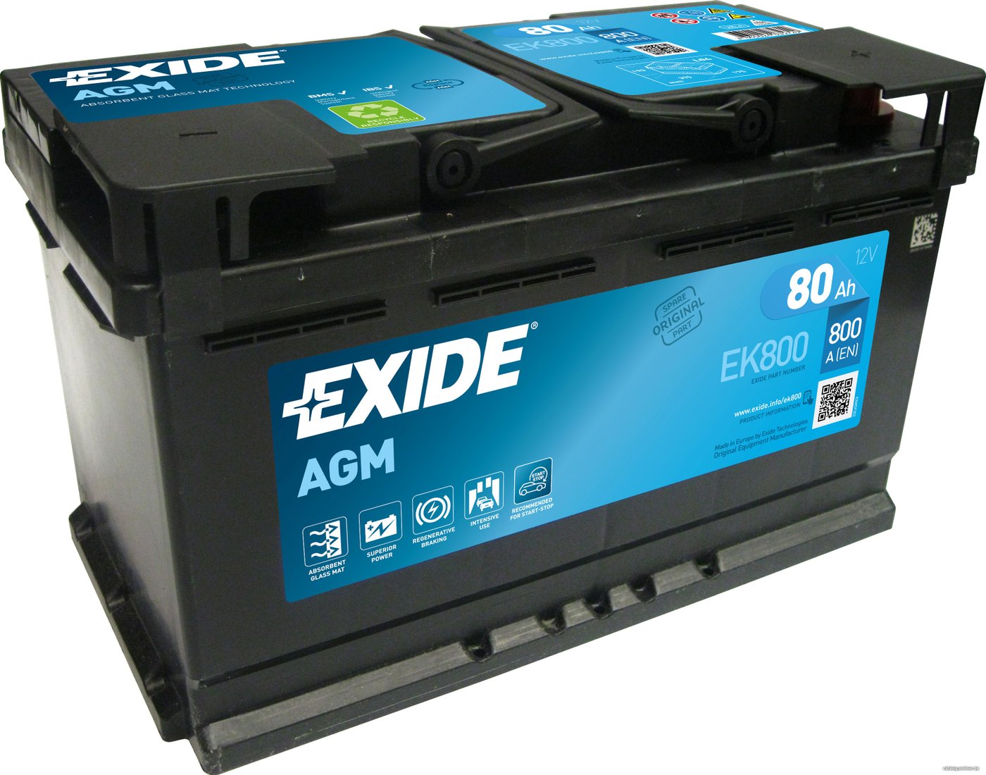 Автомобильный аккумулятор Exide Start-Stop AGM EK800 (80 А/ч)