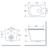 Унитаз подвесной Lauter Longer 2110822B + 21901002 (кнопка прямоугольная, черный/черный)